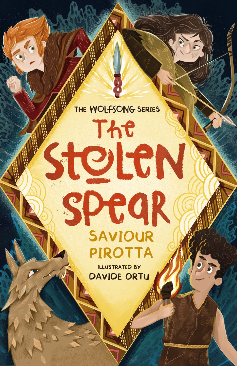 The Stolen Spear by Saviour Pirotta, illustrated by Davide Ortu